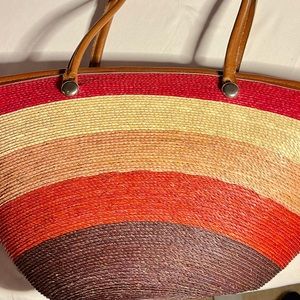 Trending straw striped tote